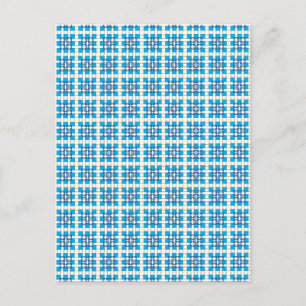 Moderne geometrische blauwe ZEE vierkanten patroon Briefkaart