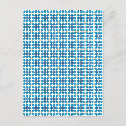 Moderne geometrische blauwe ZEE vierkanten patroon Briefkaart (Voorkant)