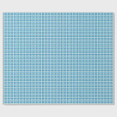 Moderne geometrische blauwe ZEE vierkanten patroon Cadeaupapier (Vlak)