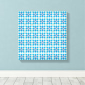 Moderne geometrische blauwe ZEE vierkanten patroon Canvas Afdruk (Insitu (Houten vloer))