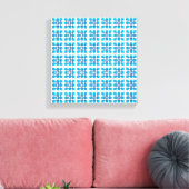 Moderne geometrische blauwe ZEE vierkanten patroon Canvas Afdruk (Insitu (Woonkamer))