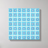 Moderne geometrische blauwe ZEE vierkanten patroon Canvas Afdruk (Voorkant)