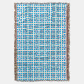 Moderne geometrische blauwe ZEE vierkanten patroon Deken (Voorkant Verticaal)