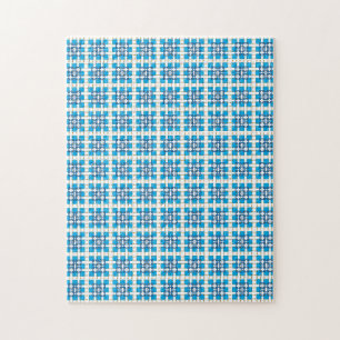 Moderne geometrische blauwe ZEE vierkanten patroon Legpuzzel