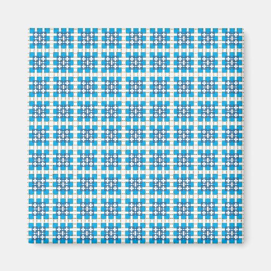 Moderne geometrische blauwe ZEE vierkanten patroon Magneet (Voorkant)