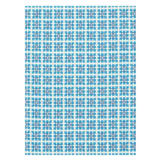 Moderne geometrische blauwe ZEE vierkanten patroon Tafelkleed (Voorkant)