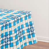 Moderne geometrische blauwe ZEE vierkanten patroon Tafelkleed (Voorbeeld)