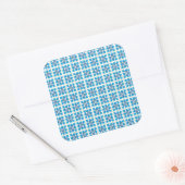 Moderne geometrische blauwe ZEE vierkanten patroon Vierkante Sticker (Envelop)