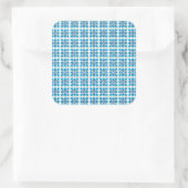 Moderne geometrische blauwe ZEE vierkanten patroon Vierkante Sticker (Tas)