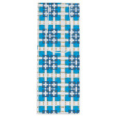 Moderne geometrische blauwe ZEE vierkanten patroon Wijn Cadeautas (Voorkant)