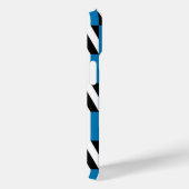 Moderne geometrische blauwe zwarte en witte Op Art Case-Mate iPhone Case (Achterkant / Rechts)