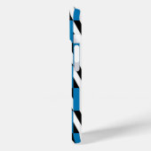 Moderne geometrische blauwe zwarte en witte Op Art Case-Mate iPhone Case (Achterkant / Links)