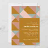 Moderne Geometrische Blauwgroen Blush Gold Graduat Kaart (Voorkant)