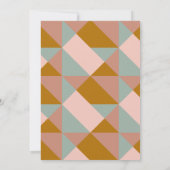Moderne Geometrische Blauwgroen Blush Gold Graduat Kaart (Achterkant)