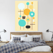 Moderne geometrische Blauwgroen Oranje Abstracte k Canvas Afdruk (Insitu (Slaapkamer))