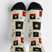 Moderne Geometrische Bloemen - Custom Beige en Roo Sokken (Top)