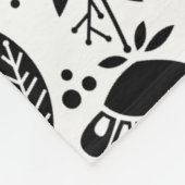 Moderne Geometrische Bloemen Zwart-wit van de Tuin Fleece Deken (Hoek)