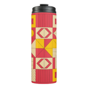 Moderne Geometrische Blokken Patroon Ontwerp Thermosbeker
