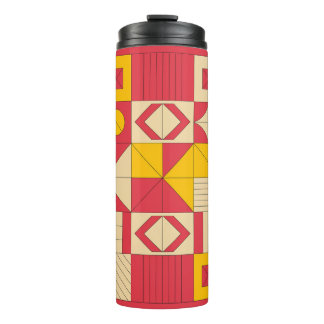 Moderne Geometrische Blokken Patroon Ontwerp Thermosbeker