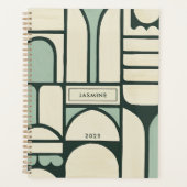 Moderne Geometrische Bogen 2025 Aangepaste Naam Planner (Voorkant)