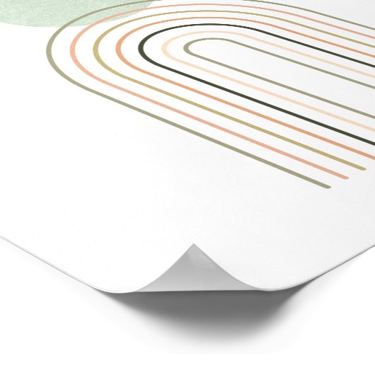 Moderne Geometrische Boho Regenboog Kunst Poster (Hoek)