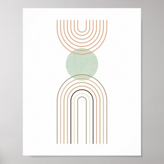 Moderne Geometrische Boho Regenboog Kunst Poster (Voorkant)