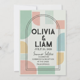 Moderne geometrische booghuwelijk mid-century kaart