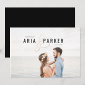 Moderne geometrische bruiloft bespaart de data save the date (Voorkant / Achterkant)