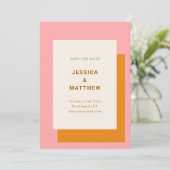 Moderne geometrische bruiloft bespaart de datum ro save the date (Staand voorkant)