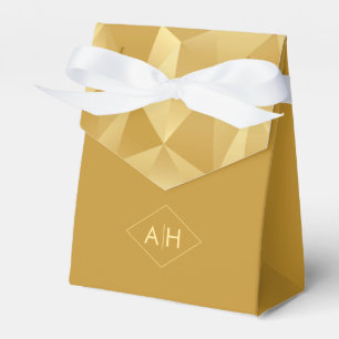 Moderne Geometrische Bruiloft Favor Box in Gouden Bedankdoosjes