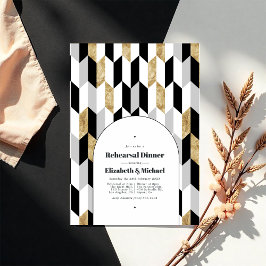Moderne geometrische bruiloft repetitie diner kaart