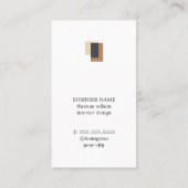 Moderne Geometrische Bruin Wit Grijs Interieurontw Visitekaartje (Achterkant)