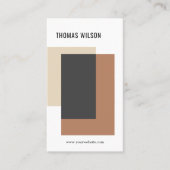 Moderne Geometrische Bruin Wit Grijs Interieurontw Visitekaartje (Voorkant)