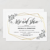 Moderne geometrische brunch-uitnodigingen na de br kaart (Voorkant / Achterkant)