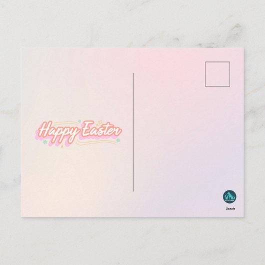 Moderne Geometrische Bunny Pasen Feestdagenkaart (Achterkant)