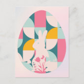 Moderne Geometrische Bunny Pasen Feestdagenkaart (Voorkant)