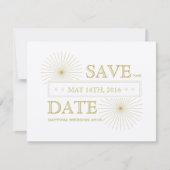 Moderne geometrische burst bespaart de datumkaart save the date (Voorkant)
