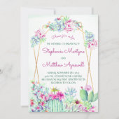 Moderne Geometrische Cactus Succulent Foliage Brui Kaart (Voorkant)