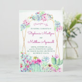 Moderne Geometrische Cactus Succulent Foliage Brui Kaart (Staand voorkant)