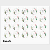 Moderne Geometrische Cactus Trouwnaam Dank u Ronde Sticker (Vel)