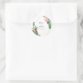 Moderne Geometrische Cactus Trouwnaam Dank u Ronde Sticker (Tas)