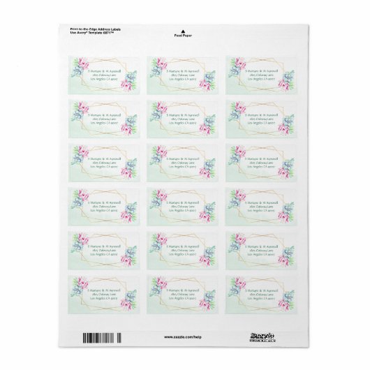 Moderne geometrische cactus vetplanten bloemenbrui etiket (Full Sheet)