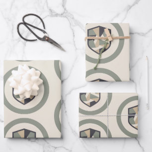 Moderne Geometrische Camouflage Militaire Feestje Inpakpapier Vel