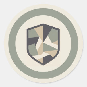 Moderne Geometrische Camouflage Militaire Feestje  Ronde Sticker