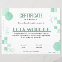 Moderne Geometrische Certificaat van Prestatie Min