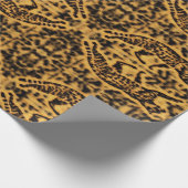 Moderne geometrische cheetah golden brown wrapping cadeaupapier (Hoek)