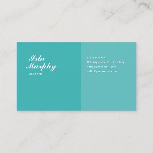 Moderne Geometrische Chevron Blauwgroen en Goud Visitekaartje (Achterkant)