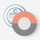 Moderne geometrische cirkelhelften button flesopener (Voorkant)