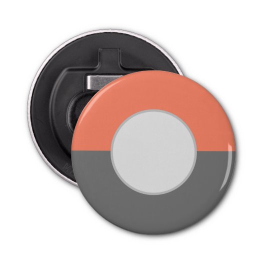 Moderne geometrische cirkelhelften button flesopener (Voorkant)