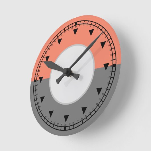 Moderne geometrische cirkelhelften ronde klok (Hoek)